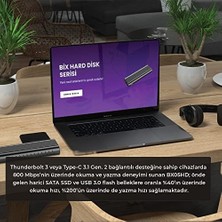 Bix BX05HD Aluminyum Kasa Type-C 3.1 Gen2 To Pcıe Nvme M.2 SSD Disk Kutusu 2230 /2242 / 2260 / 2280 Ssd'ler ile Uyumlu