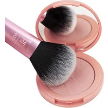 Techniques Mini Çoklu Görev Makyaj Fırçası, Allık, Bronzlaştırıcı ve Pudra, Özel Kesim Sentetik Kıllı Yüz Fırçası, Gevşek ve Preslenmiş Pudra Için, Seyahat Boyutunda, Vegan ve Zulüm Içermez, 1
