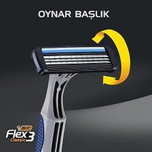 Bıc 3 Erkek Tıraş Bıçağı 6'lı Blister (3 Bıçak), Birbirinden Bağımsız Hareket Edebilen 3 Bıçak, Oynar Başlık, Aloe ile Zenginleştirilmiş Kayganlaştırıcı Jel Şerit