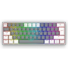Redragon K616 Fizz Pro Rgb Red Switch 2.4ghz Kablosuz Mekanik Oyuncu Klavyesi, Gri-Beyaz