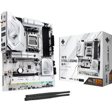 Asrock X870 Steel Legend Rgb Atx Anakart Amd Am5 Ryzen 9000 ve 8000, Ddr5, 5x M.2 Ssd, Amd Expo, Wifi 7