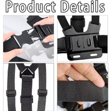 5 Parça Göğüs Bandı Aksiyon Kamera ve Telefon Tutucu – 360° Döner, Ayarlanabilir Harness, Spor ve Kayıt Için Chest Mount Holder | ZR1130