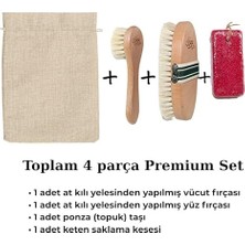 ELDIONE%100 At Kılı Vucüt Bakım Fırçası, Yüz Fırçası, Topuk (Ponza) Taşı ve Kese, Kuru Fırçalama, Selülit/varis/kırışık Giderici, Hücre Yenileme, Gençleştirici Sıkılaştırıcı, Doğal Peeling, (4 Adet)