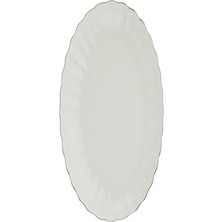 Porselen Luz Platin File Kayık Tabak 24X17CM Tekli BNLZF24KY220