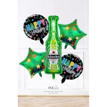 Şişeli Folyo Balon Seti Doğum Günü Şişesi Heineken Şişe Balonlu Doğum Günü Balon Seti