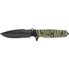 Tb Outdoor Maraudeur G10 Saplı Tırtıklı Bıçak (Haki)