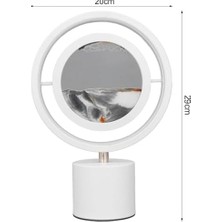 3D Hareketli Kum Sanatı Lambası, Kum Sanatı Masa Lambası 3 Renk Aydınlatma Masaüstü Için Sandscape Hareket Lambası Dekorasyon XY-888 Beyaz