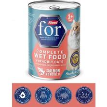 Flexi For Somonlu Yetişkin Kedi Yaş Mama 400 gr – Somon Balıklı Tam ve Dengeli Kedi Konservesi