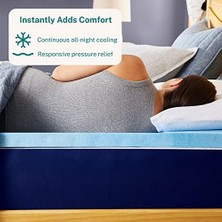 Sleep Innovations 5,08 cm Jel Hafızalı Köpük Yatak Üstü Çift Xl, Abd'de Üretilmiştir 5 Yıl Garantili, Beyaz