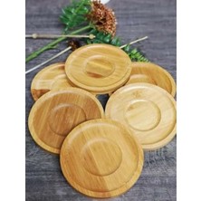 6ADET Bambu Çay Tabağı, Çay Bardağı Altlığı, Estetik Sunum Sunumluk, Doğal Malzeme, Çevre Dostu ve Şık Tasarım (Yuvarlak)
