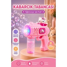 Ziventa Hello Kitty Otomatik Işıklı Baloncuk Tabancası Bubble Gun Çocuklar Için Köpük Oyuncak Balon Makinesi Eğlenceli Oyuncak Sevgili Hediye