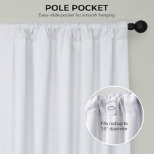 Price Drapes PRCT-BO09B-96 Düz Pamuk Karartma Perdesi (1 Panel), 50 x 96, Beyaz
