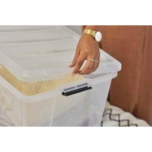 Ohyama, Saklama Kutuları, Saklama Kutusu, Çok Fonksiyonlu, 4'lü Plastik Kutu Seti, 60 L, Kapak, Ergonomik Sap, Ofis, Ev – Ddntb-60 - Şeffaf