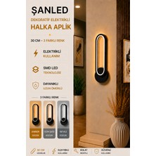 ŞANLED Dekoratif 20W Halka Modeli Iç Mekan 3 Renkli Işık Elektrikli 30 cm Duvar Aplik