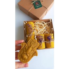 Doğal Petek Mum Hediyelik Dekoratif Set Hamse Bereket Eli Beeswax Canle Set