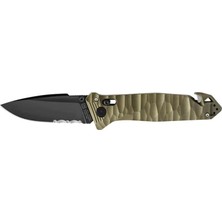 Tb Outdoor Cac S200 Pa6 Saplı Tirbüşonlu Tırtıklı Çakı (Haki)