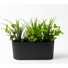Dekoratif Yapay Sukulent Bitki Saksısı – Modern Masaüstü Yapay Bitki Aranjmanı, Dekoratif Plastik Saksı ile Ev, Ofis ve Raf Dekoru (16 x 7 Cm)