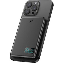 Durukar®  PW595 5.000 Mah Dijital Göstergeli 20W Type-C ve 15W Kablosuz Şarj Pd Hızlı Şarj Magsafe Powerbank - Siyah