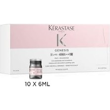 Genesis Apaisant Cure, Yatıştırıcı Yoğun Kür, Hassas Saç Derisini Rahatlatır, Kaşıntı, Tahriş ve Iltihapları Rahatlatır, Anında Etki, Dış Etkilere Karşı Korur, 10 x 6 ml