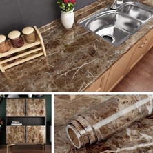 Kahverengi Mermer Desenli Kendinden Yapışkanlı Folyo 5 Metre, 60 Cm,, Kendindenyapışkanlı, Dekor Folyosu, Pvc Çıkartma, Mobilya, Mutfak Dolabı, Beyaz Eşya, Masa, Banyo, Granit