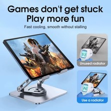 360 Derece Dönebilir Laptop ve Tablet Standı – Paslanmaz Çelik, Ayarlanabilir Yükseklik, Katlanabilir Masaüstü Bilgisayar Standı, iPad ve MacBook Uyumlu Ergonomik Raf-Dizüstü Pc (Tablet Standı)