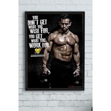 (PSTER13873) Work For Vücut Geliştirme Body Building Fitness Çerçeveli Tablo (40X50CM)