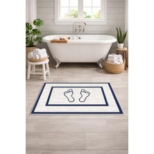 Pelangi Kaymaz Banyo Halısı, Ayak Desenli, Su Emici Süngerli Yüzey, Makinede Yıkanabilir, Modern Stil, Sarı, 40X60 cm