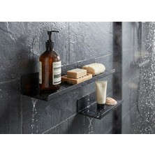 2'li Yapışkanlı Siyah Metal Banyo Rafı Seti – Suya Dayanıklı Paslanmaz Çelik Duş Organizeri – Delmeden Duvara Monte Şampuanlık Sabunluk Raf – Modern Mat Siyah Duş Rafı Takımı(2 Li Raf)