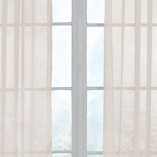 Yatak Odası Veya Oturma Odası Için Koku Nötrleştirici Şeffaf Vual Gromet Pencere Perdesi (1 Panel), 149 cm x 241 Cm, Fildişi