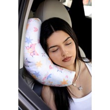 Seyahat Boyun Yastığı Ortopedik Araba Otobüs Uçak Yolculuk Yastığı Yıldız Desen 30 x 10 Kurtçuk Yastık Yıldız