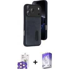 Pileli Store Pilelistore™ iPhone 17 Pro Max Kılıf Yörünge Işık Serisi - Siyah Bilvis 5in1 3D Magic Cam Ekran Koruyucu + Bilvis Titan Kamera Lens - Tu