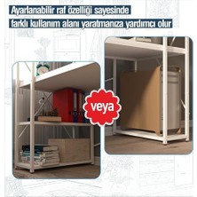 CLM108 Beyaz Metal Kitaplıklı Çalışma Masası