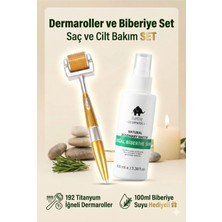 Elamour - Orijinal Titanyum Iğneli - 0,5mm 540 Iğneli Dermaroller - Biberiye Suyu Seti Dökülme Karşıtı 100ML