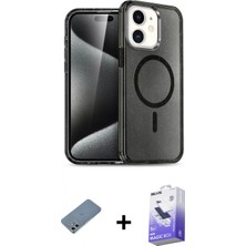 Pileli Store Pilelistore™ iPhone 12 Kılıf Nova Asil Prime - Siyah Bilvis 5in1 5d Magic Hayalet Cam Ekran Koruyucu + Shine Kamera Lens Koruma Cam - Gs