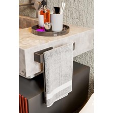 Zift Paslanmaz Çelik Mat Siyah Havlu Askısı - Yapışkanlı Havluluk - Banyo & Lavabo Havlu Tutacağı - Stilo