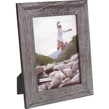 International Designs Rustikal Fashion Breit Linear Graywash Holz Bilderrahmen, 5 x 7, Grau