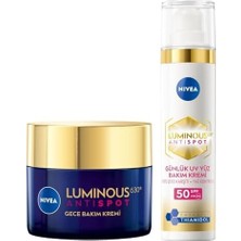 Bliss Store LUMINOUS630 Leke Karşıtı Gündüz Yüz Kremi 40ML ve Leke Karşıtı Gece Kremi 50ML, Makyaj Çantası Hediye!