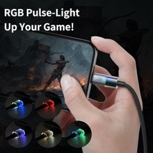 Bliss Store CA-8180 USB Typec 6A 7 Renkli LED Işıklı Şarj Data Kablosu