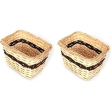 Bliss Store Hasır Sepet 2 Adet Orta Boy 21X14,5X14,7CM