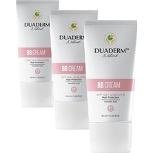 Bliss Store Duaderm Besleyici Bb Krem, Spf 50+ Uva/uvb Koruma, Nude Ton, 50 ml (3 Paketi)