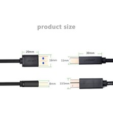 Bliss Store 10372 2m USB A USB B Fişi Siyah - USB A USB B 3.0 (3.1 Gen 1), Siyah