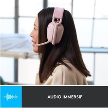 Bliss Store Vibe 100 Kablosuz Kulak Üstü Kulaklık, Gürültü Önleyici Mikrofon, Pembe