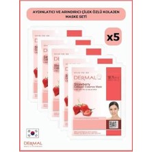 Bliss Store Dermal Aydınlatıcı ve Arındırıcı Çilek Özlü Kolajen Maske 23GR 5 Adet
