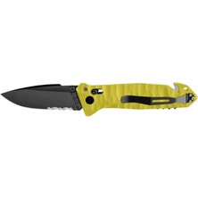 Tb Outdoor Cac G10 Saplı Tirbüşonlu Tırtıklı Çakı (Sarı)