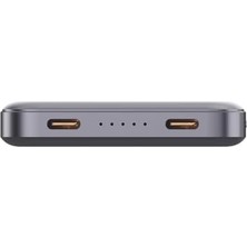 Bliss Store Bix PB113 10000MAH Pd 20W Çift Usb-C Portlu Hızlı Şarj Destekli Taşınabilir Metal Powerbank Koyu Gri