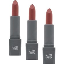 Bliss Store Yoğun Renk Veren Uzun Süre Kalıcı Nemlendirici Kadifemsi Mat Ruj - Lipstick 407 Dusty Rose (3 Paketi)
