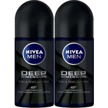 Bliss Store Men Erkek Roll On Deodorant Deep Dimension, Ter ve Ter Kokusuna Karşı 48 Saat Anti-Perspirant Koruma 50ML X2 Adet,erkeksi Koku