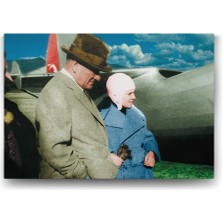 Bliss Store Atatürk ve Sabiha Gökçen Tablosu - 45X30CM