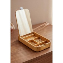 Bliss Store Bambu Aynalı Bölmeli Makyaj Takı Organizeri – 7B242 K/9