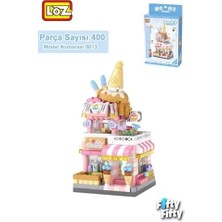 Bliss Store Loz Micro Block Serisi Dondurma Dükkanı 400 Parça Oyuncak Yapım Seti FFLZ-8813